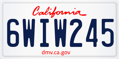 CA license plate 6WIW245