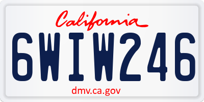 CA license plate 6WIW246