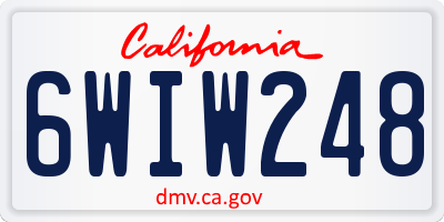CA license plate 6WIW248
