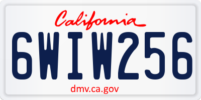 CA license plate 6WIW256