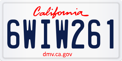 CA license plate 6WIW261