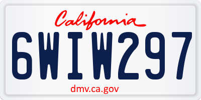 CA license plate 6WIW297