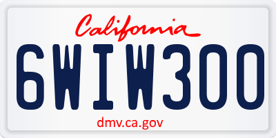 CA license plate 6WIW300