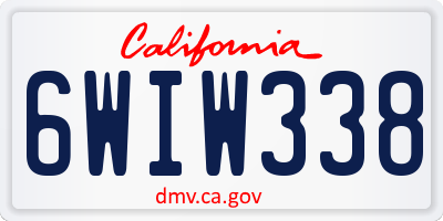 CA license plate 6WIW338