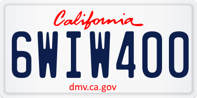 CA license plate 6WIW400