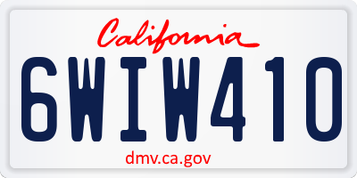 CA license plate 6WIW410