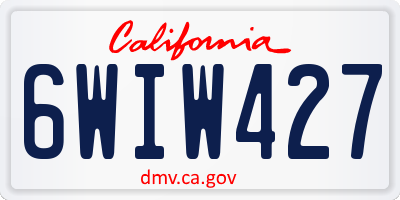 CA license plate 6WIW427