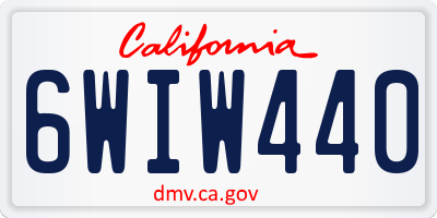 CA license plate 6WIW440
