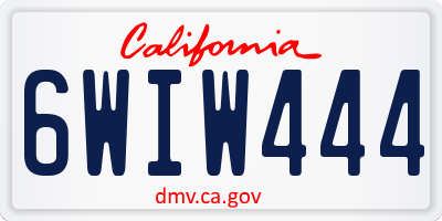 CA license plate 6WIW444