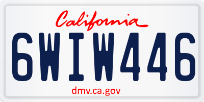 CA license plate 6WIW446