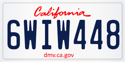 CA license plate 6WIW448