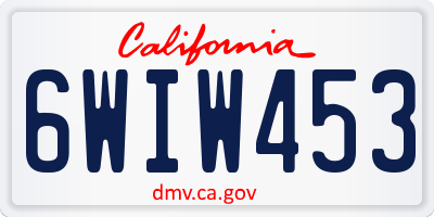 CA license plate 6WIW453