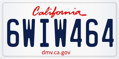 CA license plate 6WIW464