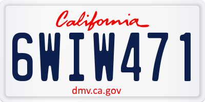 CA license plate 6WIW471