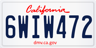 CA license plate 6WIW472