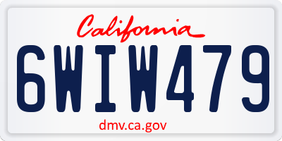 CA license plate 6WIW479