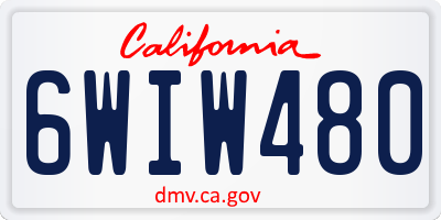 CA license plate 6WIW480