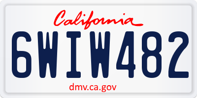 CA license plate 6WIW482