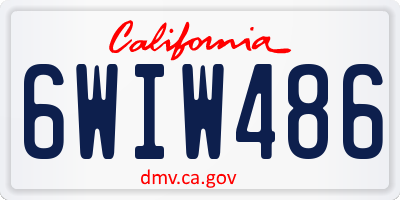 CA license plate 6WIW486