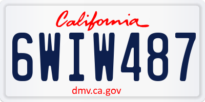 CA license plate 6WIW487