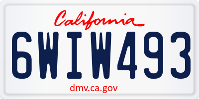 CA license plate 6WIW493
