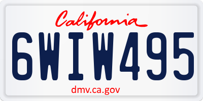 CA license plate 6WIW495