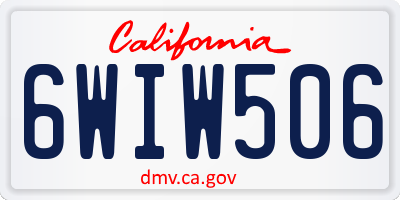 CA license plate 6WIW506