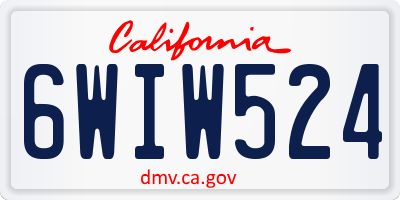 CA license plate 6WIW524