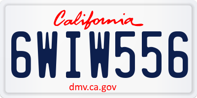 CA license plate 6WIW556