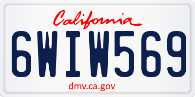 CA license plate 6WIW569