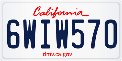 CA license plate 6WIW570
