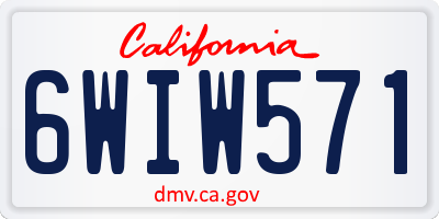 CA license plate 6WIW571