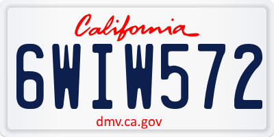 CA license plate 6WIW572