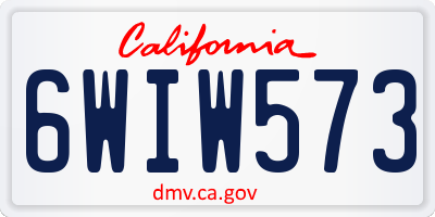 CA license plate 6WIW573