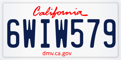 CA license plate 6WIW579
