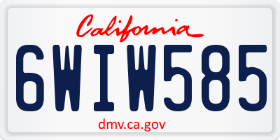 CA license plate 6WIW585