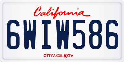 CA license plate 6WIW586