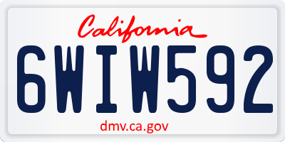 CA license plate 6WIW592
