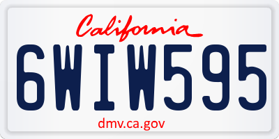 CA license plate 6WIW595