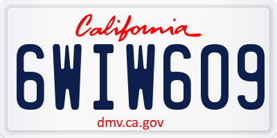 CA license plate 6WIW609