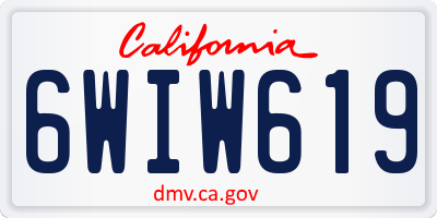 CA license plate 6WIW619