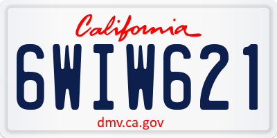 CA license plate 6WIW621