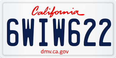 CA license plate 6WIW622