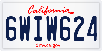 CA license plate 6WIW624