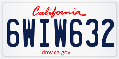 CA license plate 6WIW632