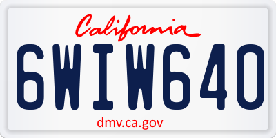 CA license plate 6WIW640