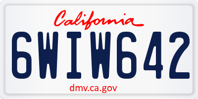 CA license plate 6WIW642