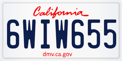 CA license plate 6WIW655