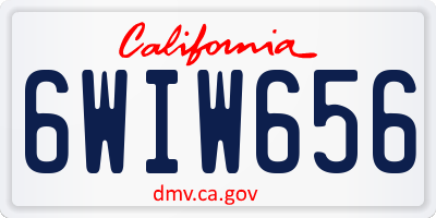 CA license plate 6WIW656
