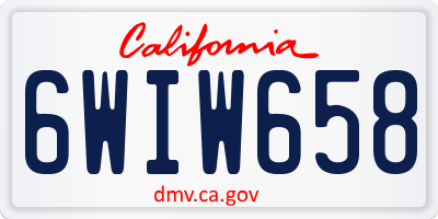 CA license plate 6WIW658